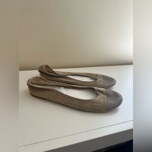 Beige and Gray Women's Flats made in France